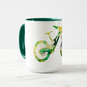 Mug VTT Descente Sport Extrême Art Aquarelle 