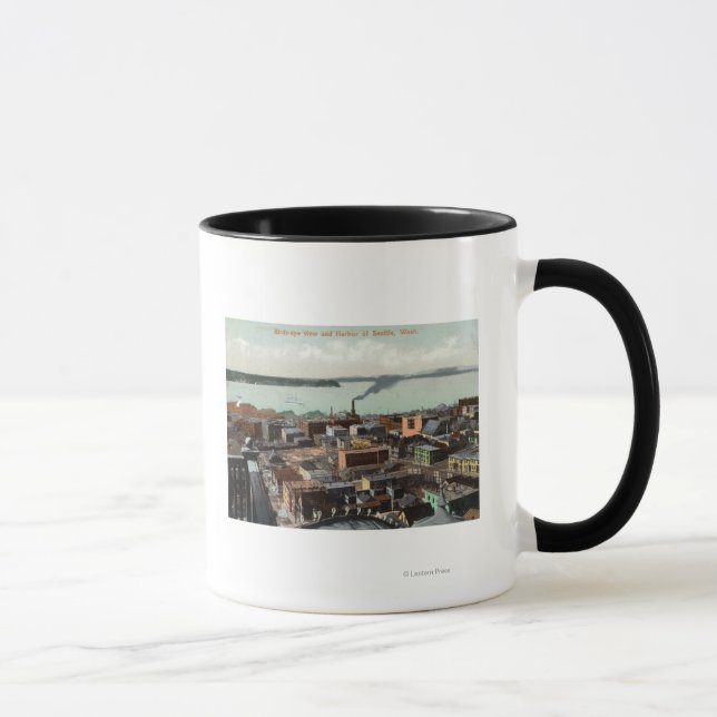 Mug Vue aérienne de la ville et du port (Droite)