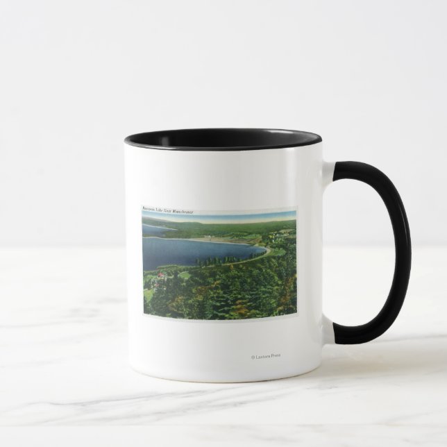 Mug Vue aérienne du lac Massabesic près de City (Droite)