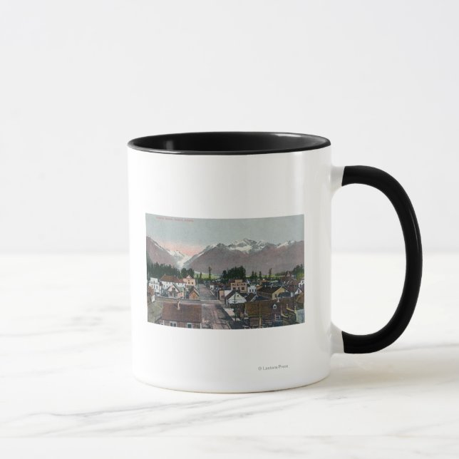 Mug Vue aérienne estivale de la ville de Valdez, AK (Droite)