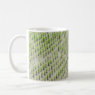 Mug Vue aérienne photographie des rizières pendant la