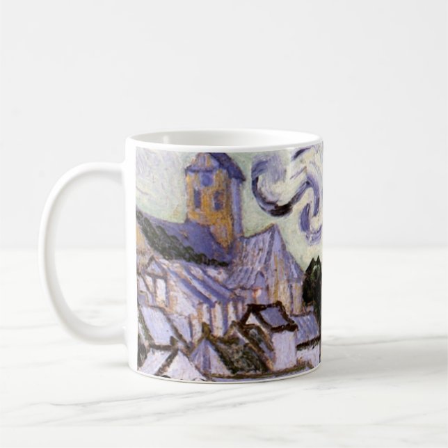 Mug Vue d'Auvers avec l'église par Vincent van Gogh (Gauche)