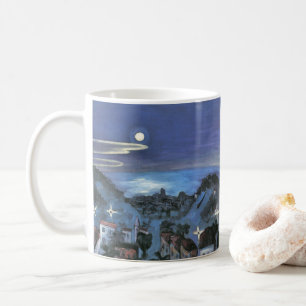 Mug Vue de Barcelone sur la ville de nuit par Walter G