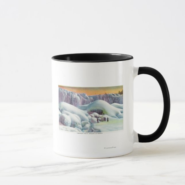 Mug Vue des chutes américaines en hiver (Droite)