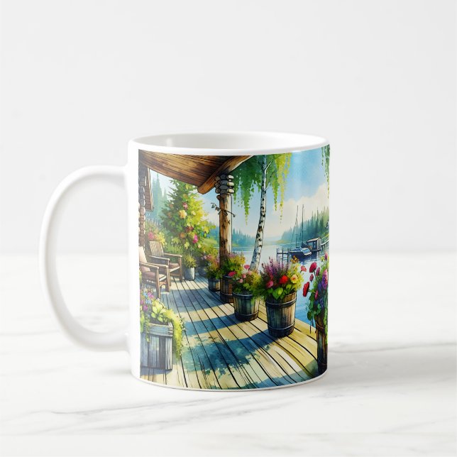 Mug Vue du lac House | Terrasse surplombant la baie (Gauche)