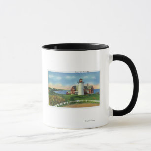 Mug Vue du phare de Nobska, trou en bois
