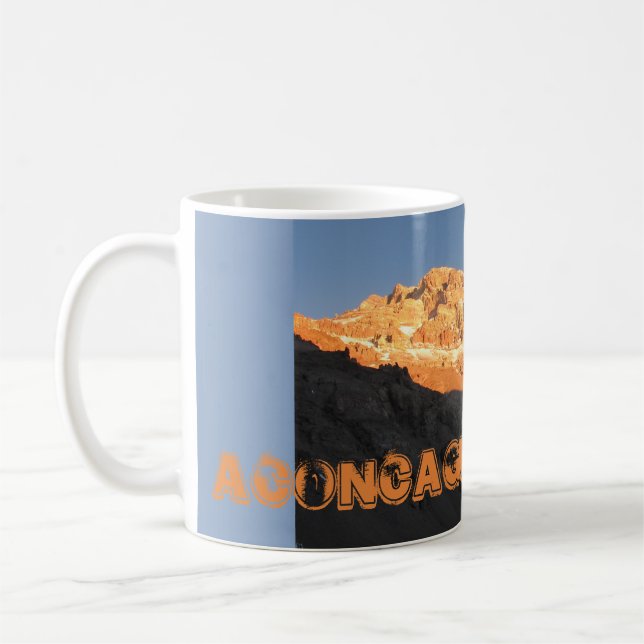 Mug Vue du sommet du coucher de soleil, Mont Aconcagua (Gauche)