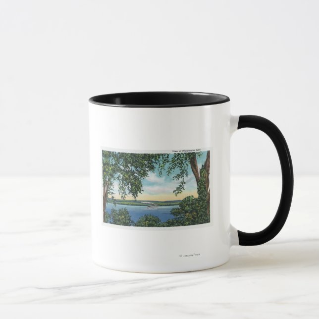 Mug Vue d'un bateau à vapeur sur le lac (Droite)