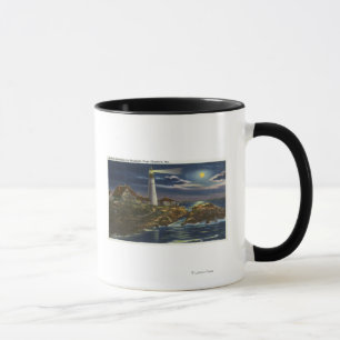 Mug Vue éclairée par la lune du phare principal de