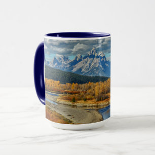 Mug Vue grande de rivière de montagnes de Teton en