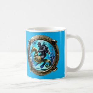 Mug Vue hublot du plongeur de la SCUBA à cheval URM