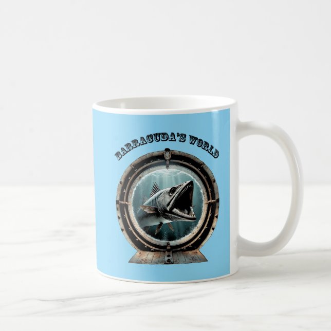 Mug Vue hublot d'un poisson de Barracuda sous l'eau UR (Droite)