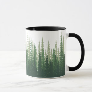 Mug Vue panoramique sur la forêt pins épinette paysa