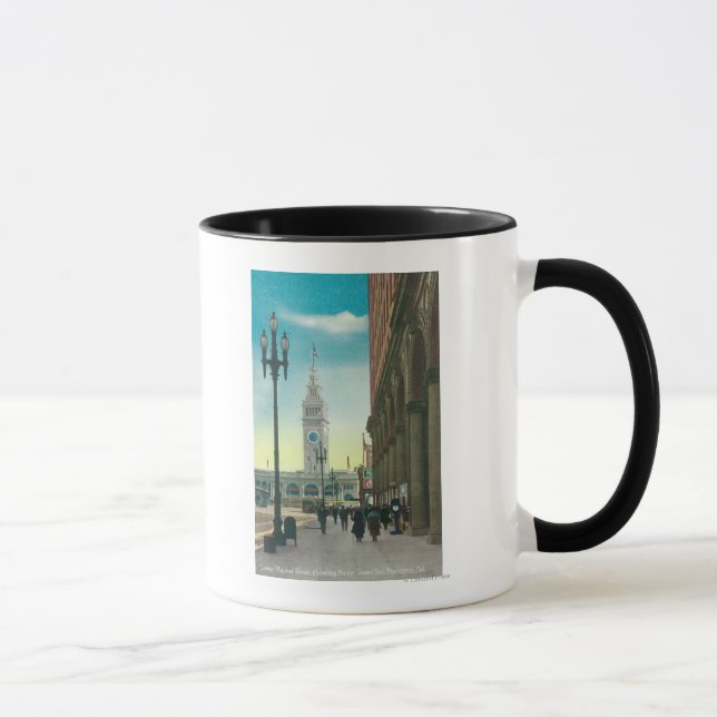 Mug Vue sur Lower Market St montrant Ferry Tower (Droite)