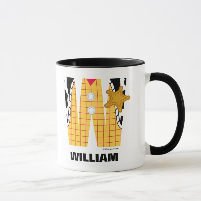 Mug W est pour Woody | Ajouter Votre Nom (Droite)