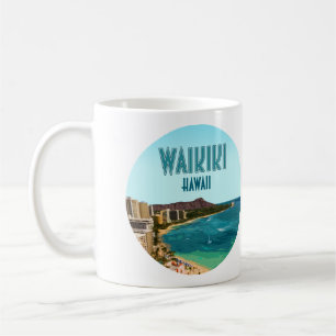 Mug Waikiki Beach Honolulu Oahu Hawaii Vintage