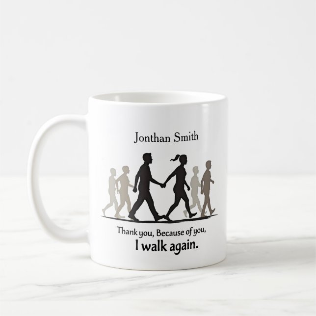 Mug Walking Graphic Thank You Physical Therapist Gift (Gauche)