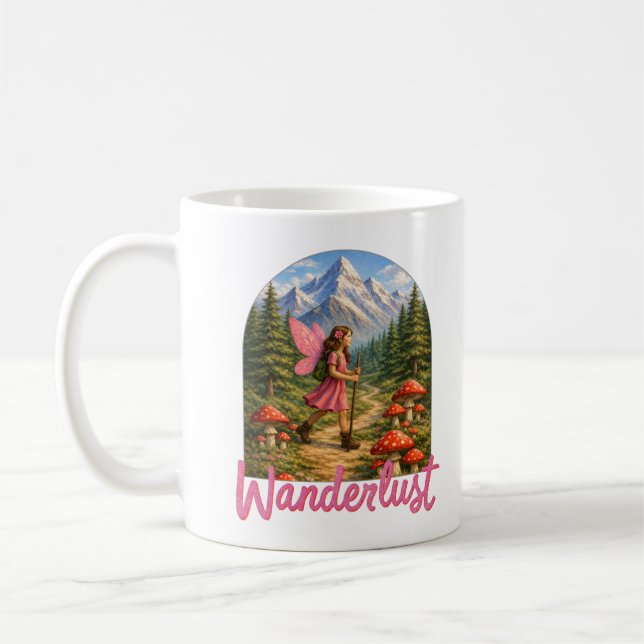 Mug Wanderlust Mountain Fairy Hiker Fairycore Mushroom (Gauche)