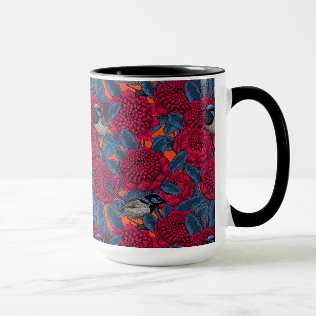 Mug Waratah rouge et brunes (Droite)