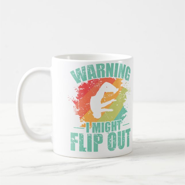 Mug Warning I Might Flip Out Parkour Sport (Gauche)