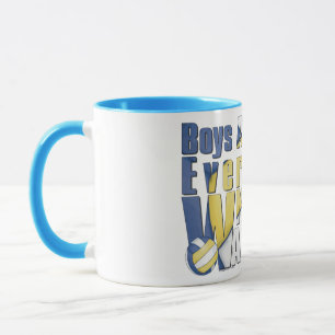 Mug Waterboy Volleball en bleu et jaune
