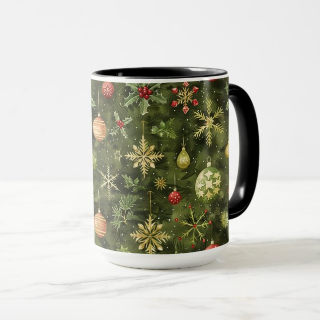 Mug  Watercolor  Christmas tree ornament (Devant droit)