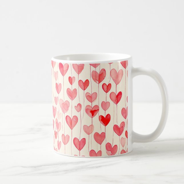 Mug Watercolor Heart Pattern  (Droite)
