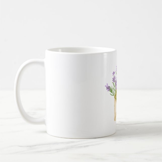 Mug Watercolor Lavender Bouquet in Envelope  (Gauche)
