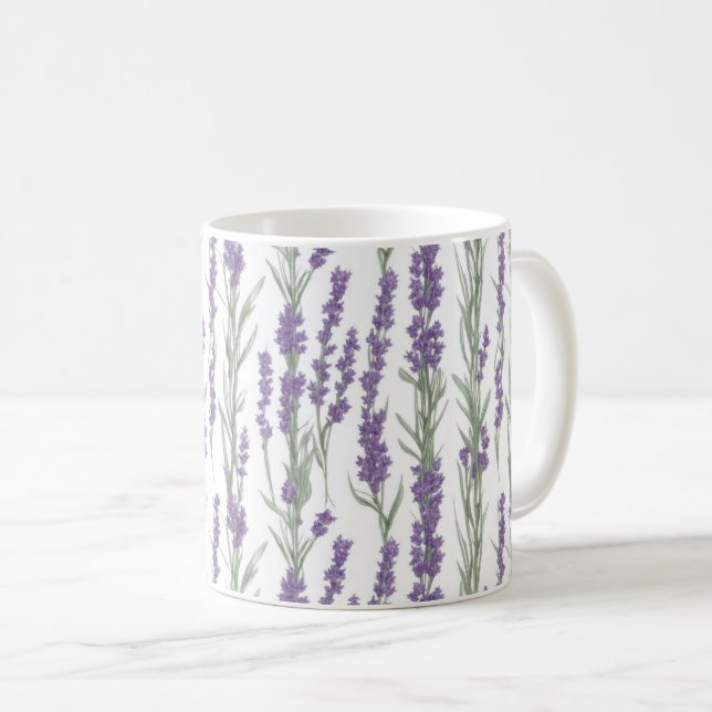 Mug Watercolor Lavender Flowers (Devant droit)