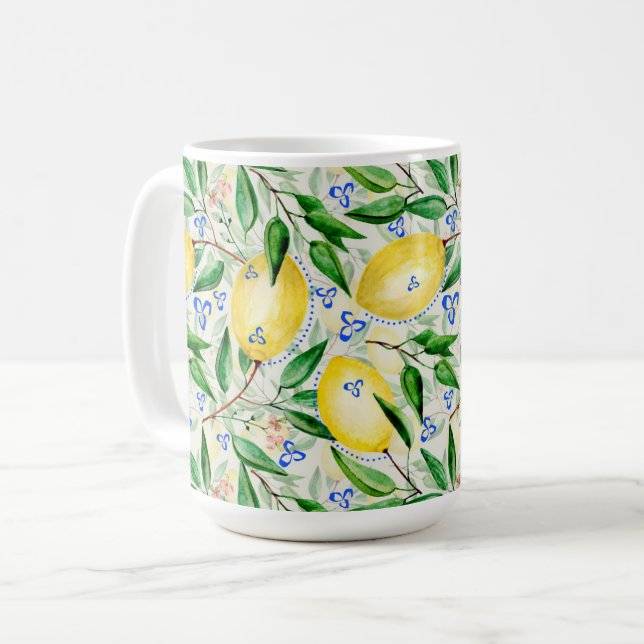 Mug Watercolor lemons fruit (Devant gauche)