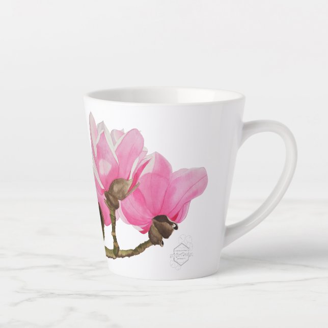 Mug watercolor painting Magnolia (Droite)