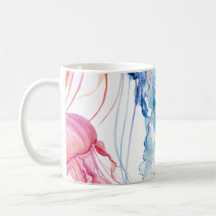 Mug Watercolor Sea Life : Bubbles & Jellyfish