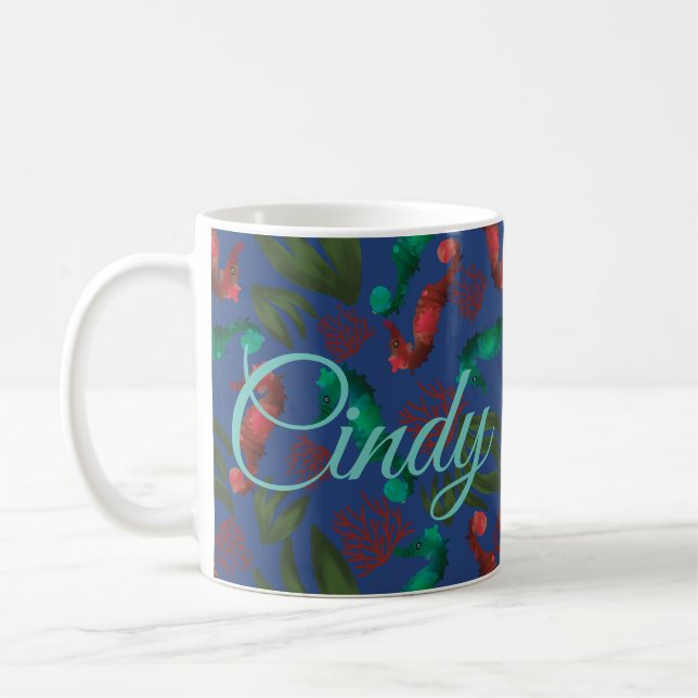 Mug Watercolor Seahorse (Gauche)
