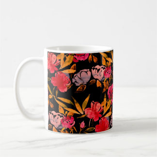 Mug Watercolor seamless pattern with simple hand drawn