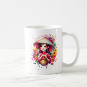 Mug Watercolor Tet Girl
