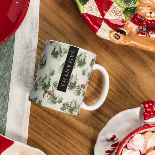 Mug Watercolor Winter Forest Motif sans joint (Créateur téléchargé)
