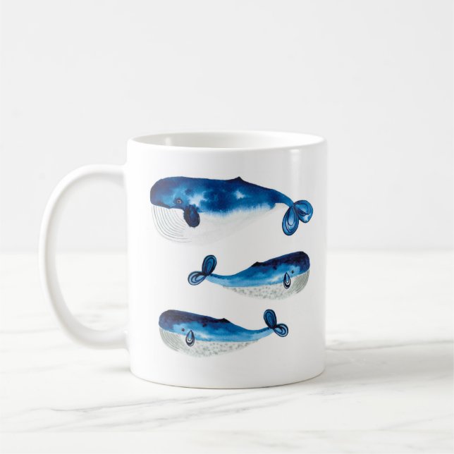 Mug - Watercolour Blue Whale (Left)