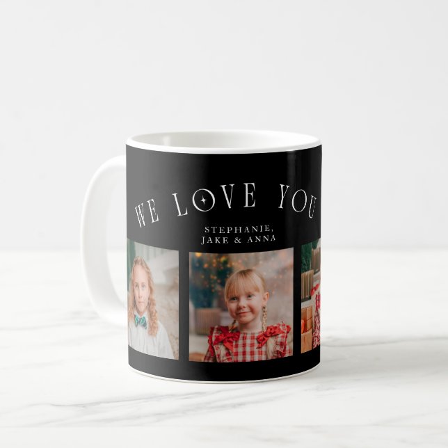 Mug We Love You Grandma 4-Photo Black (Devant gauche)