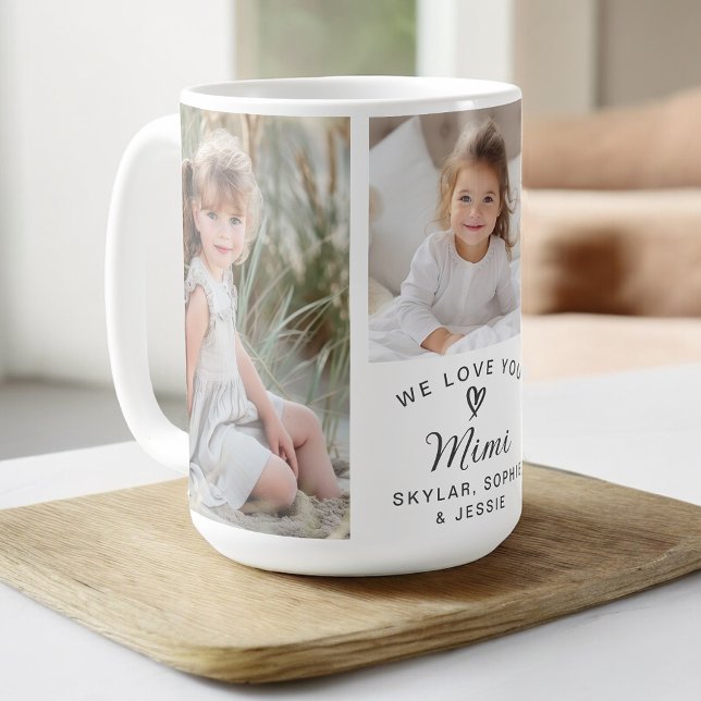 Mug We Love You Mimi Grandkids Photo Collage (Personalize with any name!)