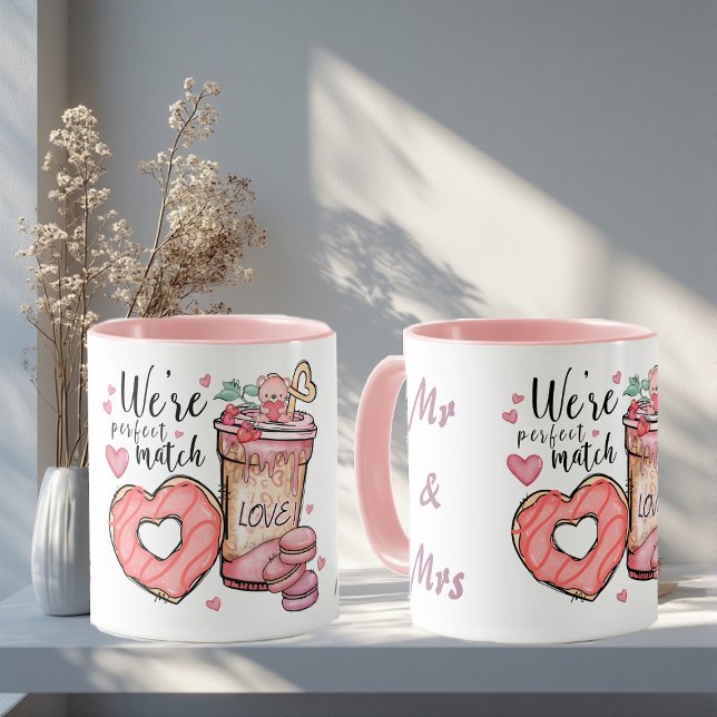 Mug We're Perfect Match Mr & Mrs Couple Romantic Funky (We're Perfect Match Mr & Mrs Couple Romantic Funky Mug)