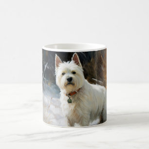 Mug West Highland White Terrier Laissons neiger Noël