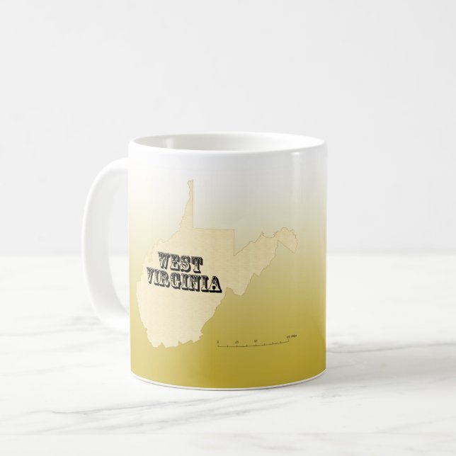 Mug - West Virginia State Map with City (Front Left)