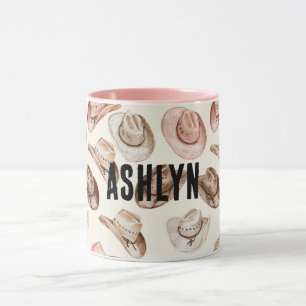 Mug Western Cowgirl Pink Casquettes Brown
