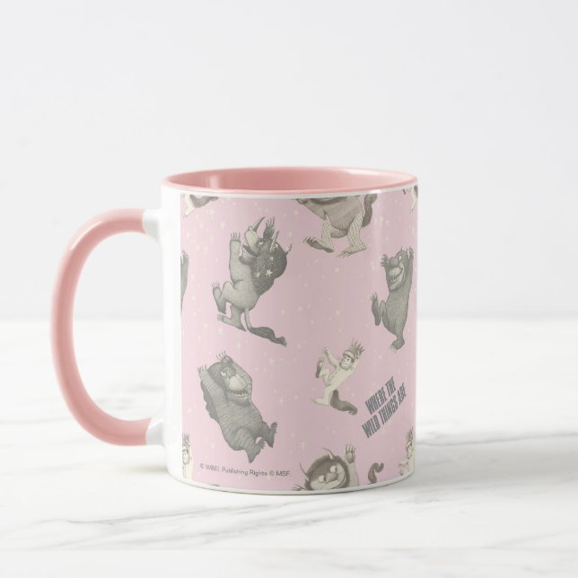 Mug Where the Wild Things Are Pink Star Pattern (Gauche)