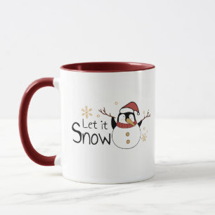Mug Whimsal Laisser Il Neige Pingouin Snowman   Noël
