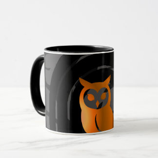 Mug Whimsical Boho Owl & Tropical Monstera Leaf
