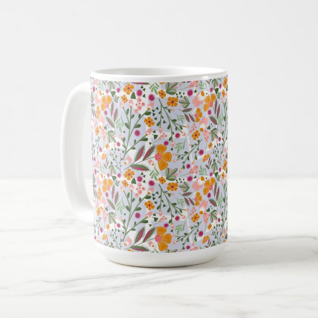 Mug Whimsical Cheery et Fleurs colorées (Devant gauche)