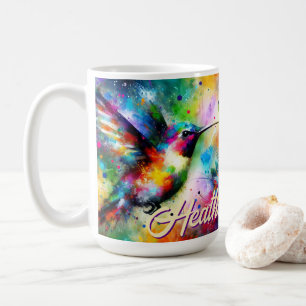 Mug Whimsical Colorful Hummingbird Bird Personnalisé
