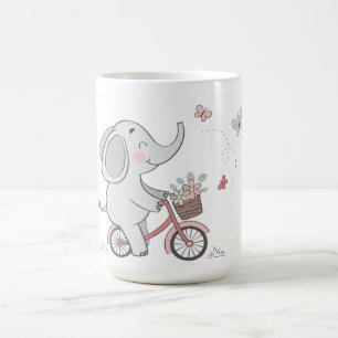Mug Whimsical Elephant vélo d'équitation - Enfants Des