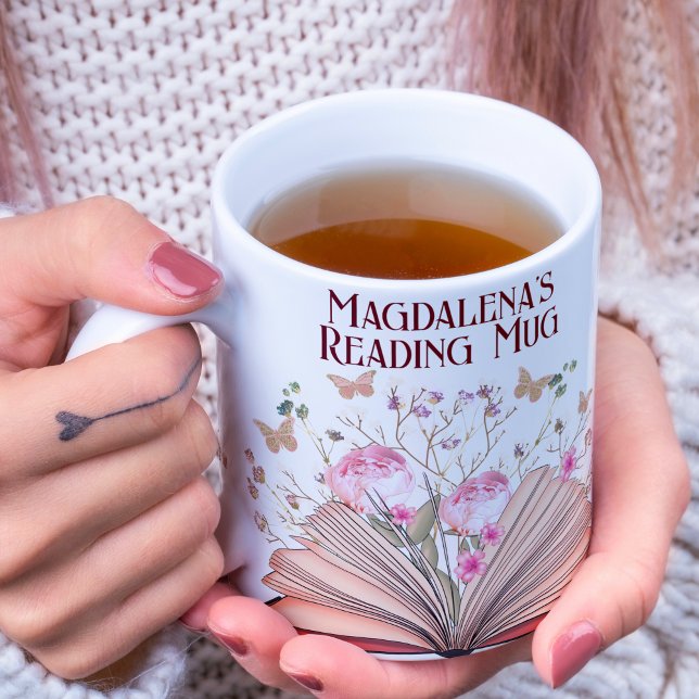 Mug Whimsical Floral Book Lover Bookish (Créateur téléchargé)